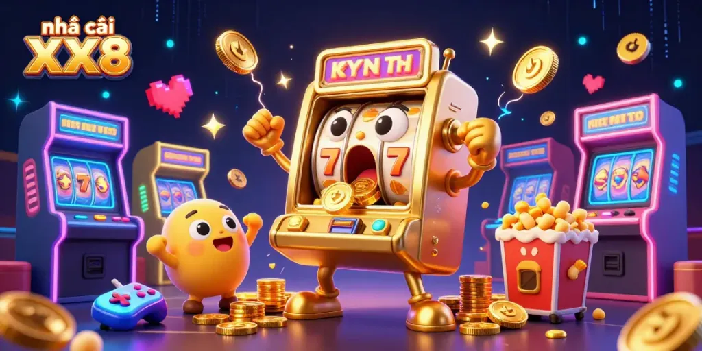 Engage with nhà cái XX8 to experience thrilling jackpots from animated slot machines in vibrant casino settings.