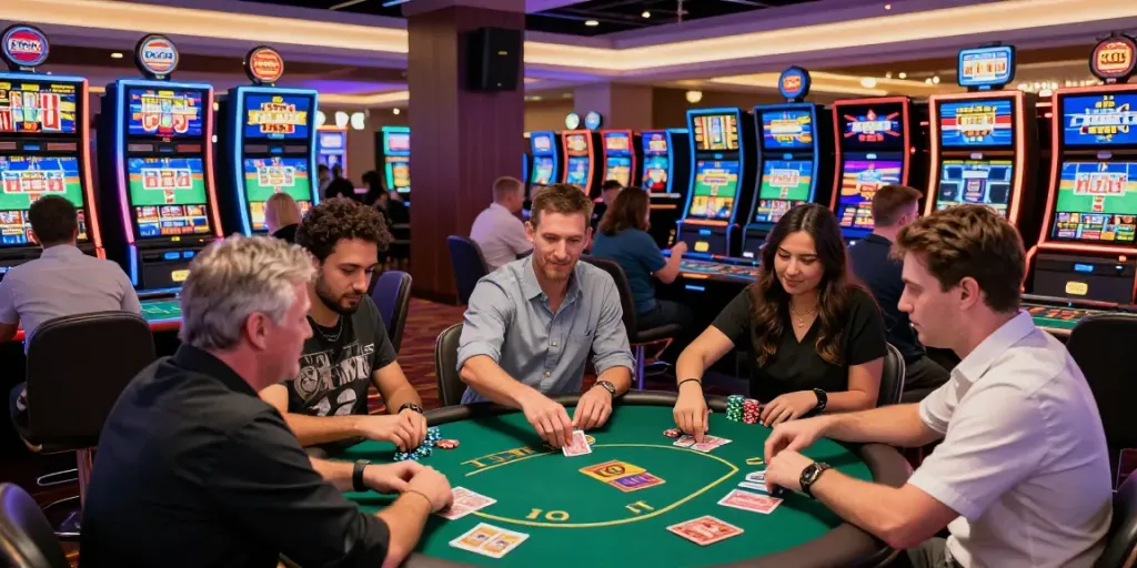 9 bet players enjoying casino games in vibrant atmosphere