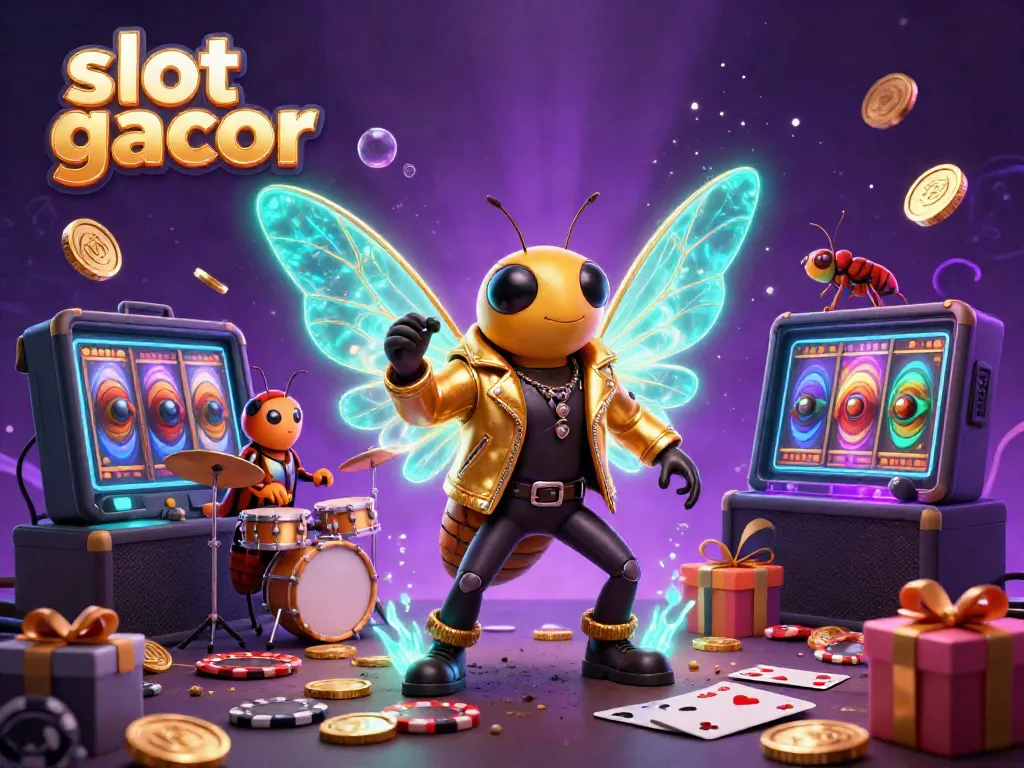 Experience exhilarating gameplay with slot gacor, featuring a dynamic scene of animated characters and casino elements.