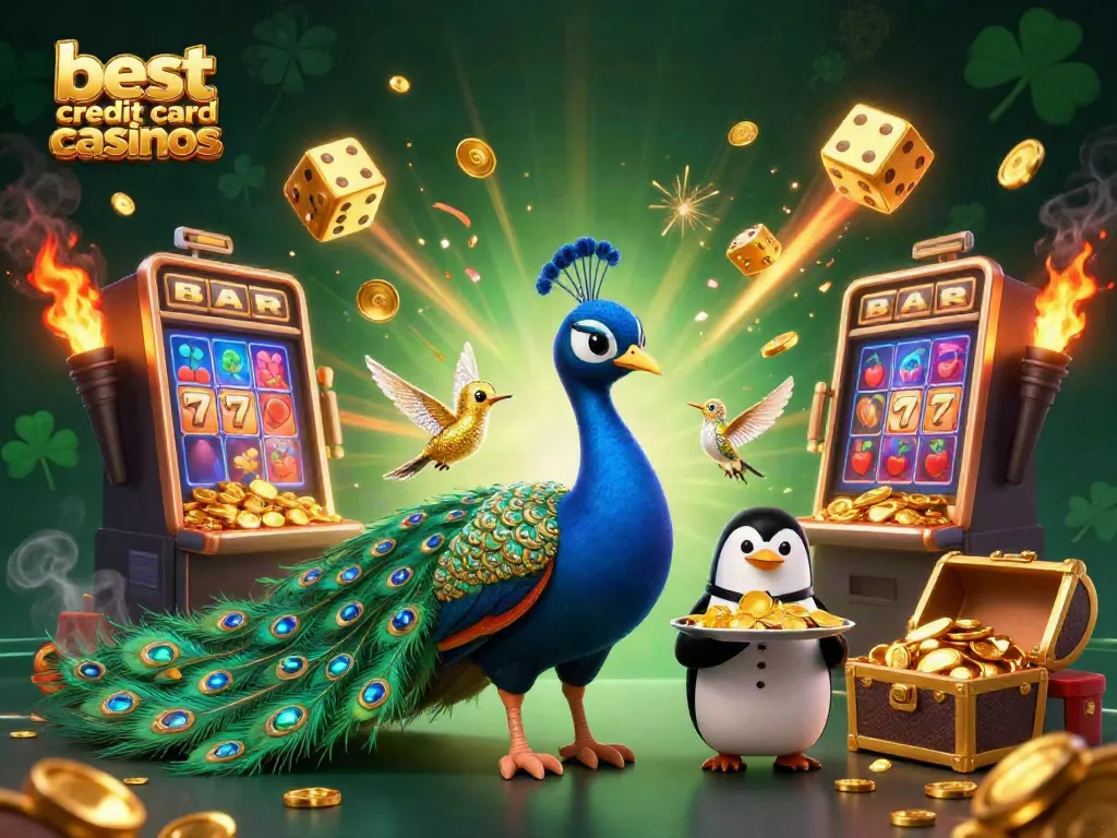 Experience the excitement at the best credit card casinos with colorful 3D characters and dynamic casino elements.