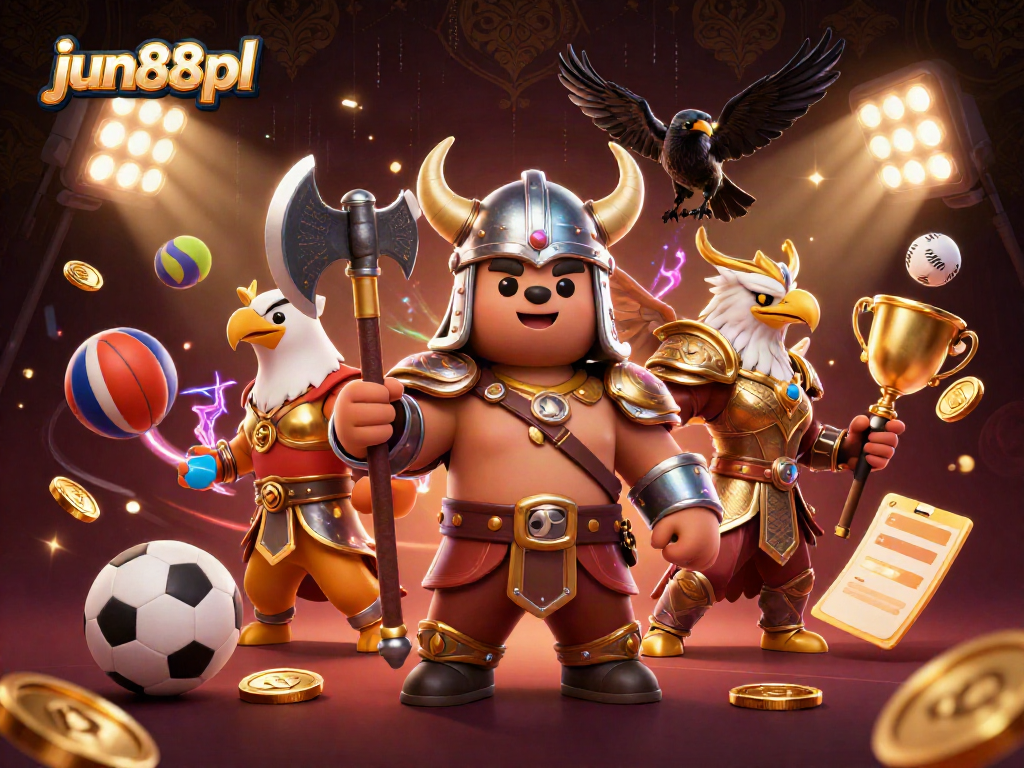 Engage in thrilling gameplay at jun88pl with a Viking bear, Valkyrie, and sports elements.