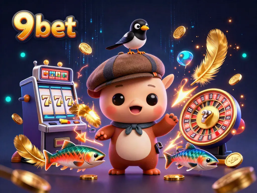 Experience the thrill of 9 bet gaming with vibrant characters and dynamic casino elements.