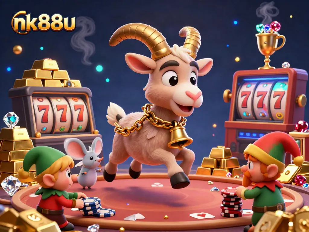Explore the vibrant games at nk88u with a lively casino scene featuring Krampus, charm, and mischief.