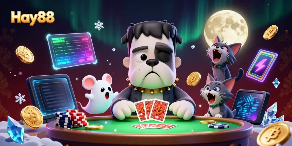 Hay88 invites players to engage with fairy-tale characters at an enchanting casino table.