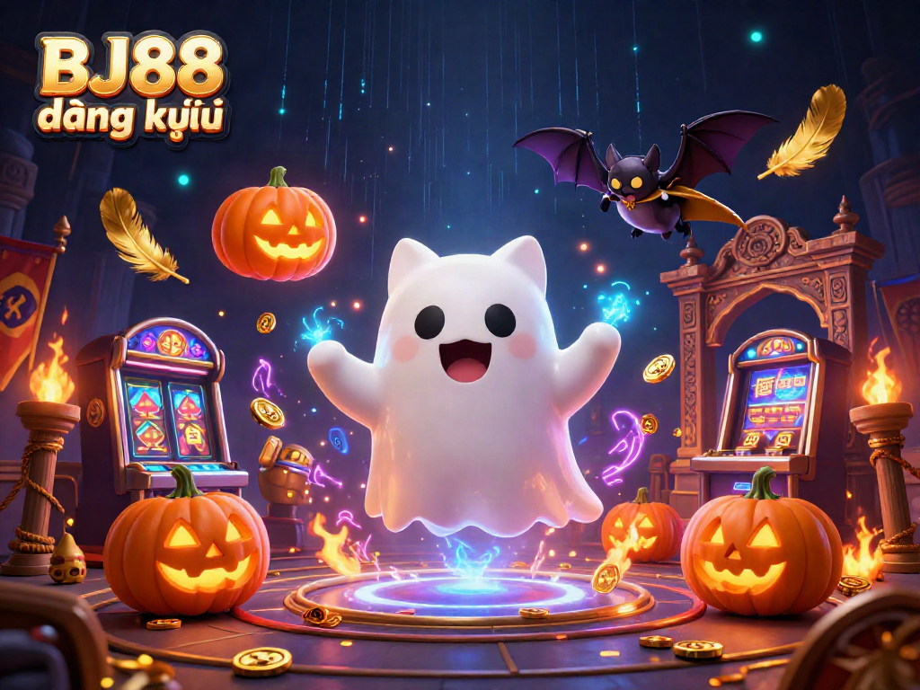 Engage in thrilling gameplay with BJ88 đăng ký at a vibrant haunted casino mansion.