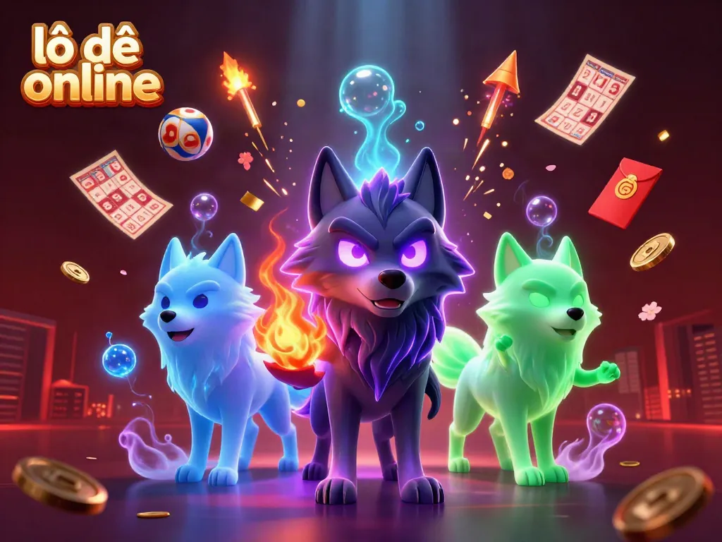 Experience winning strategies at lô đề online with vibrant visuals of ghostly wolves and rich game elements.
