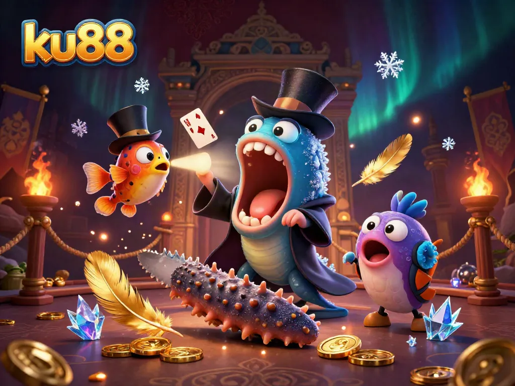 ku88 engages players with vibrant 3D casino magic, showcasing card tricks and captivating elements.