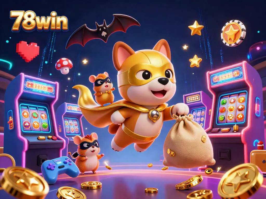 Experience thrilling casino adventures with 78win's vibrant superhero characters and dynamic game elements.