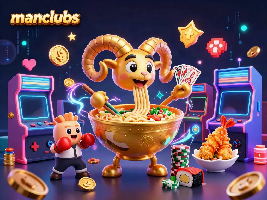 Engage in thrilling gameplay at manclubs featuring a dynamic casino scene with vibrant characters and elements.