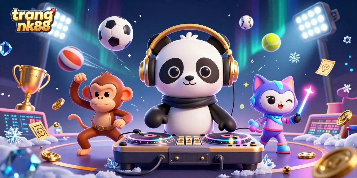 Experience thrilling gaming adventures at trang nk88 with vibrant slots, DJs, and festive characters.