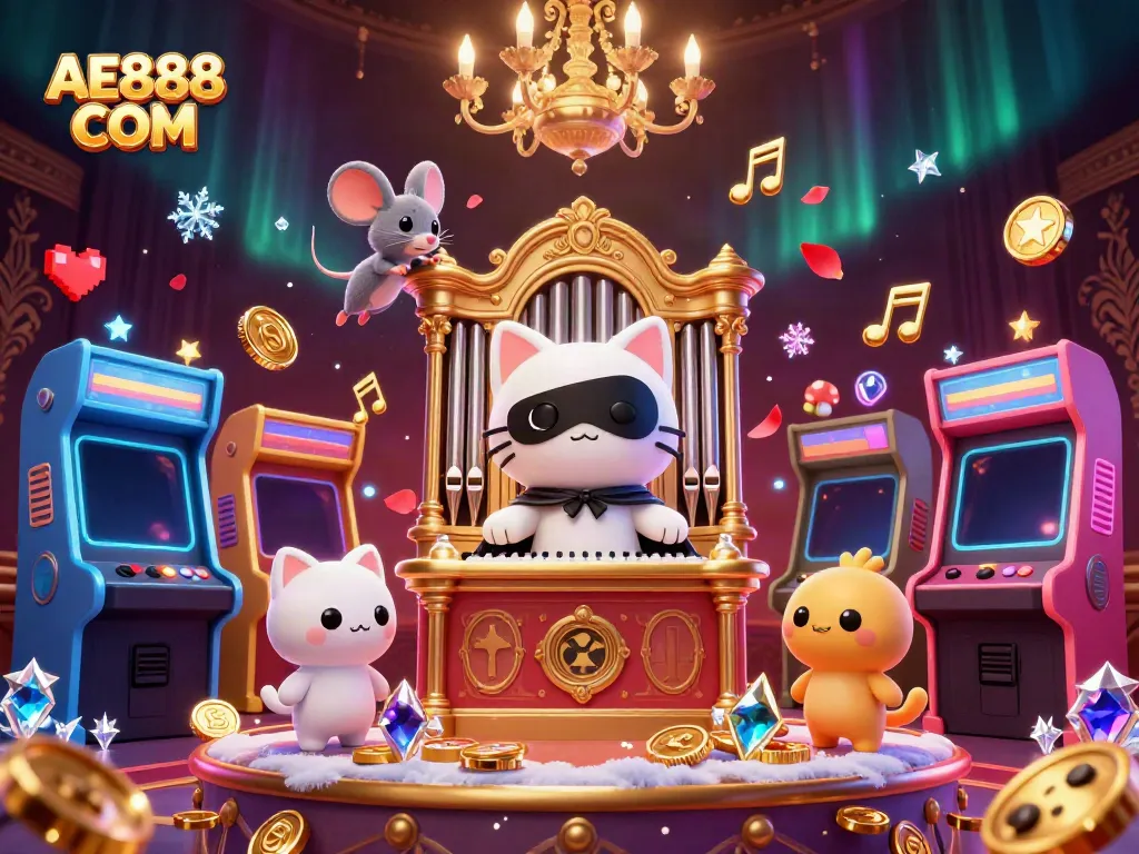 Experience the thrill of AE888 COM with vibrant 3D casino characters and lively gaming elements.