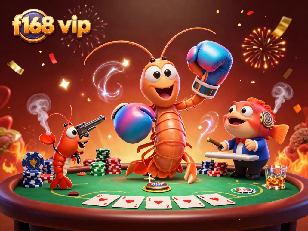 Experience thrilling poker action with f168 vip as lively ocean creatures engage in intense card play.