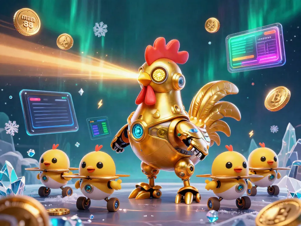 Engage in exciting gameplay with man 88 featuring a golden rooster robot and cryptocurrency elements!