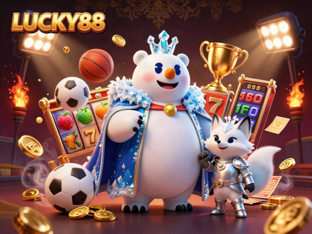 Bet winners spin the Lucky88 slot with vibrant symbols, cascading coins, and exciting gameplay elements.