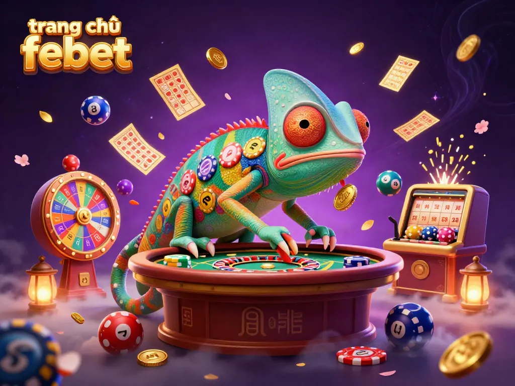 Experience the excitement on the trang chủ febet with vibrant casino elements and our chameleon host.