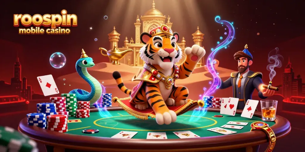 Experience the thrill of roospin mobile casino with vibrant 3D characters and rich game elements.
