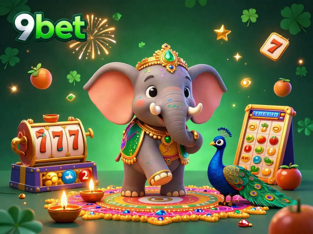 Win big with 9bet in an ultra-detailed 3D celebration of casino gaming and luck.