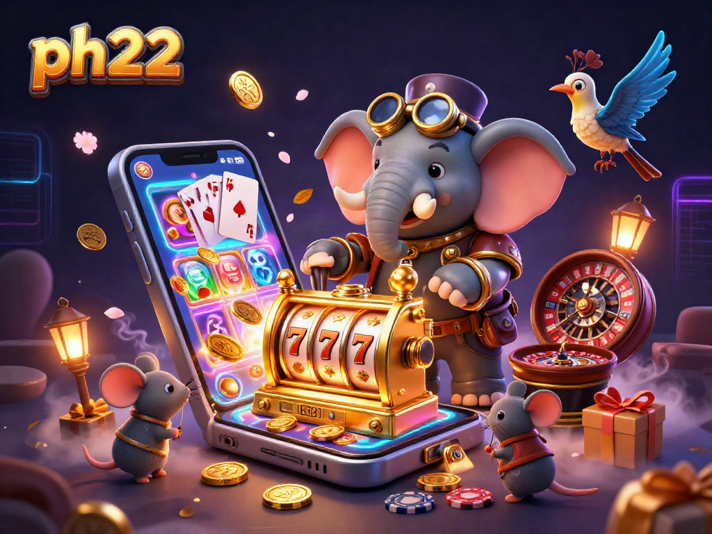 Spin the vibrant ph22 slot reels while surrounded by colorful gaming elements for immersive fun.