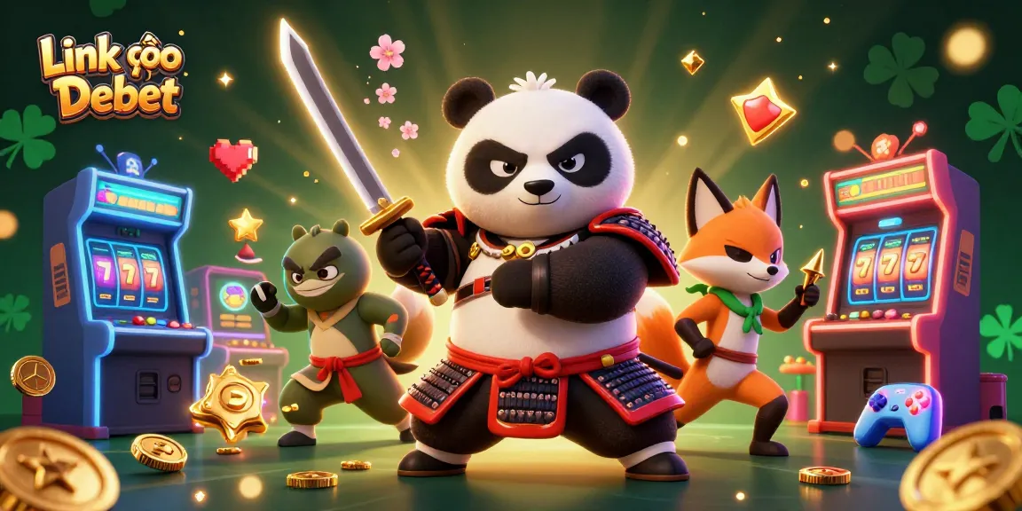 Spin the reels and win big at Link vào Debet with vibrant casino elements and engaging characters.