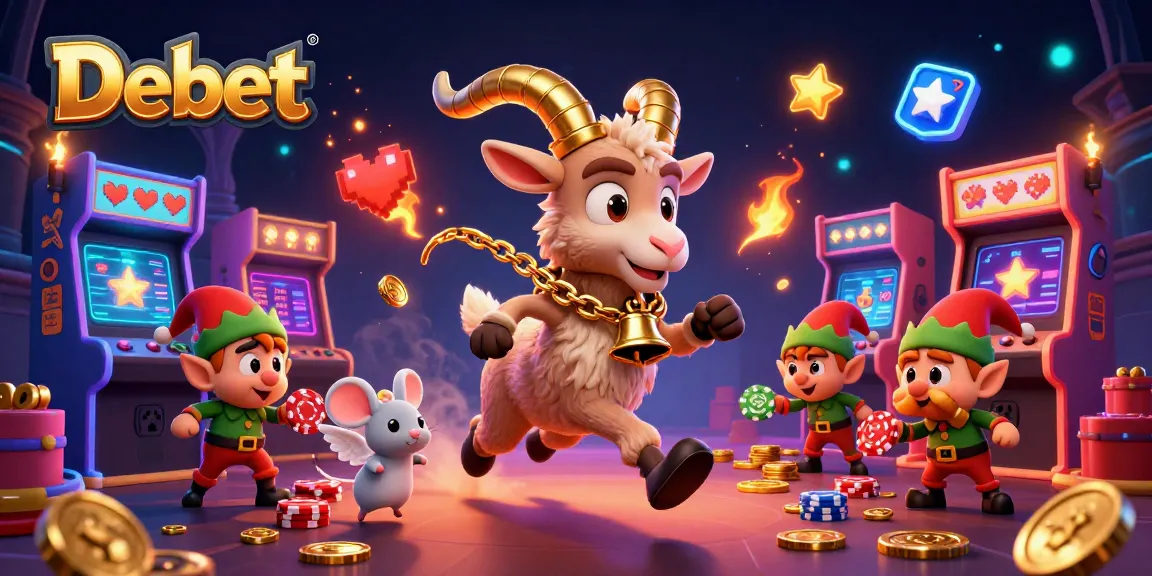 Experience the thrilling gameplay of Debet as festive characters create the ultimate casino atmosphere.