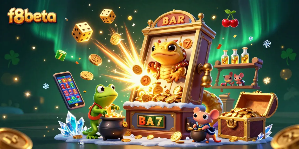 Engage with f8beta's vibrant slot machine and alchemist scene full of action and rewards.