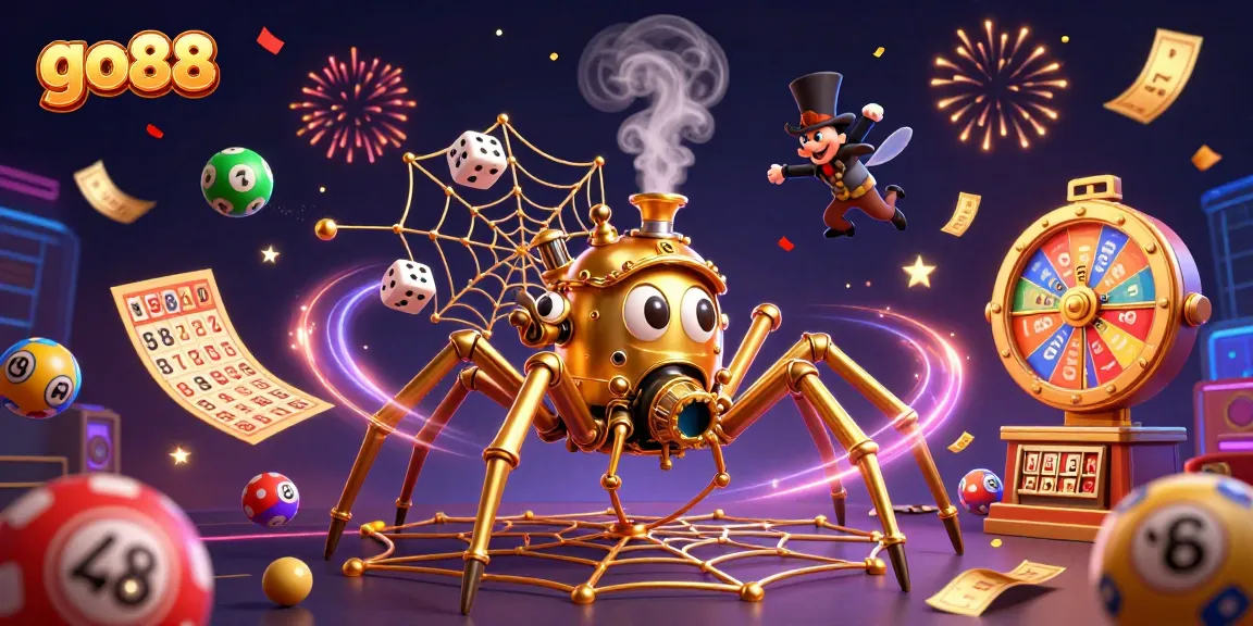 Experience go88 with dynamic casino games as colorful balls and golden tickets fill the scene.