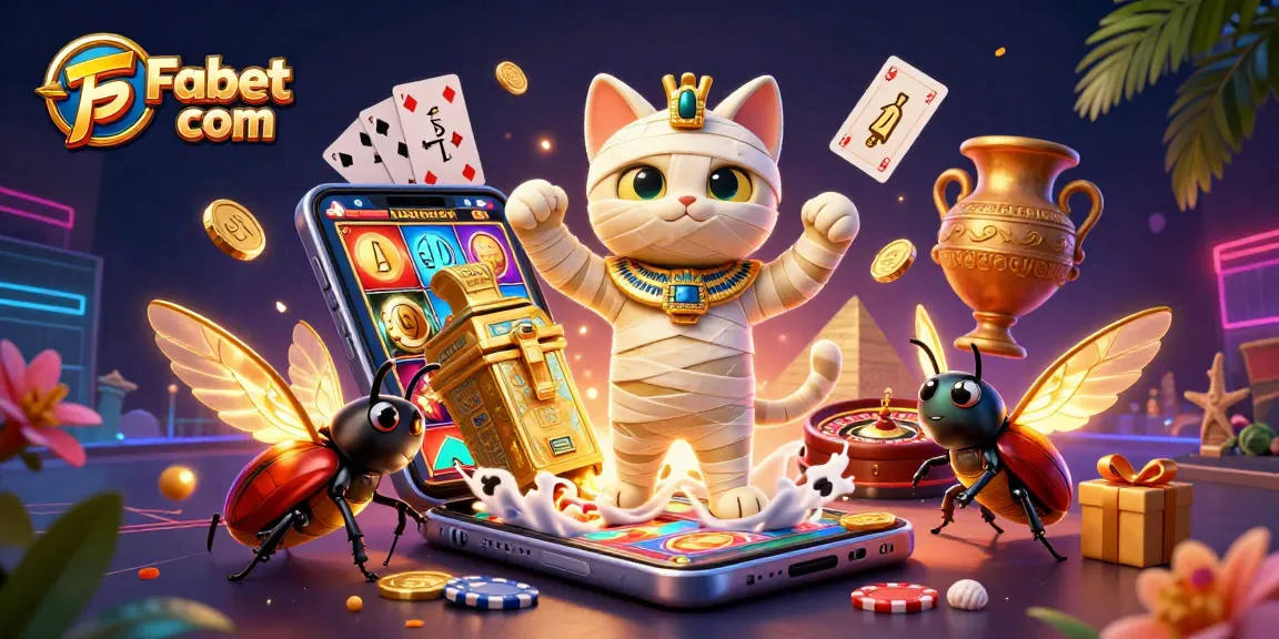 Win big with Fabet com in this vibrant pyramid casino scene packed with excitement and energy.