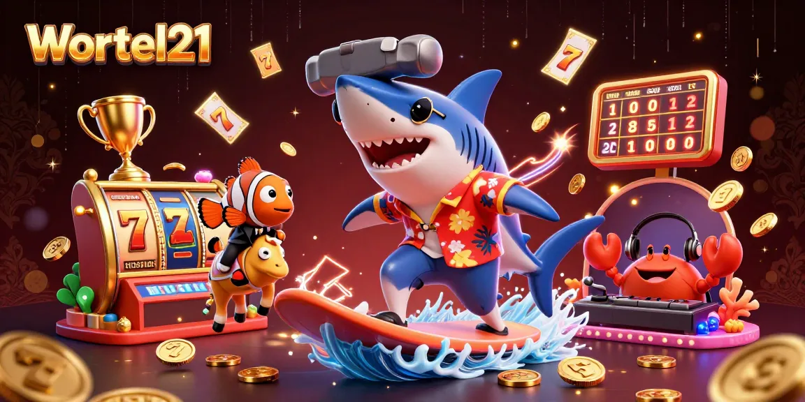 Wortel21 attracts bettors with a vibrant 3D casino scene showcasing lucky symbols and immersive elements.