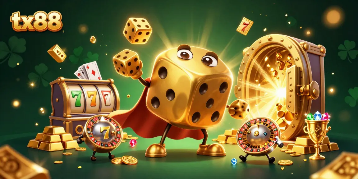 tx88 spins the wheel of fortune with a vibrant 3D casino scene full of action and gold.