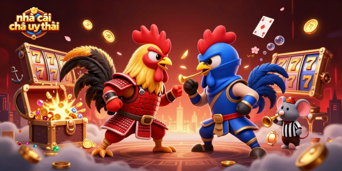 Engage with the top house "nhà cái nào uy tín" illustrated in a vibrant casino scene featuring dynamic characters and game elements.
