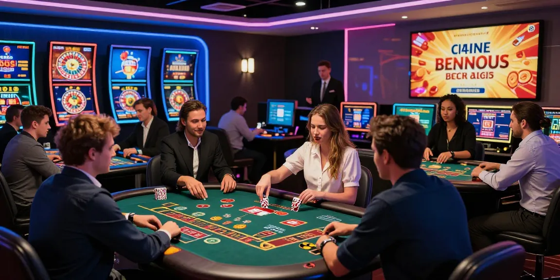 Dynamic online casino experience at Dewavegas with players enjoying live dealer games and vibrant graphics.