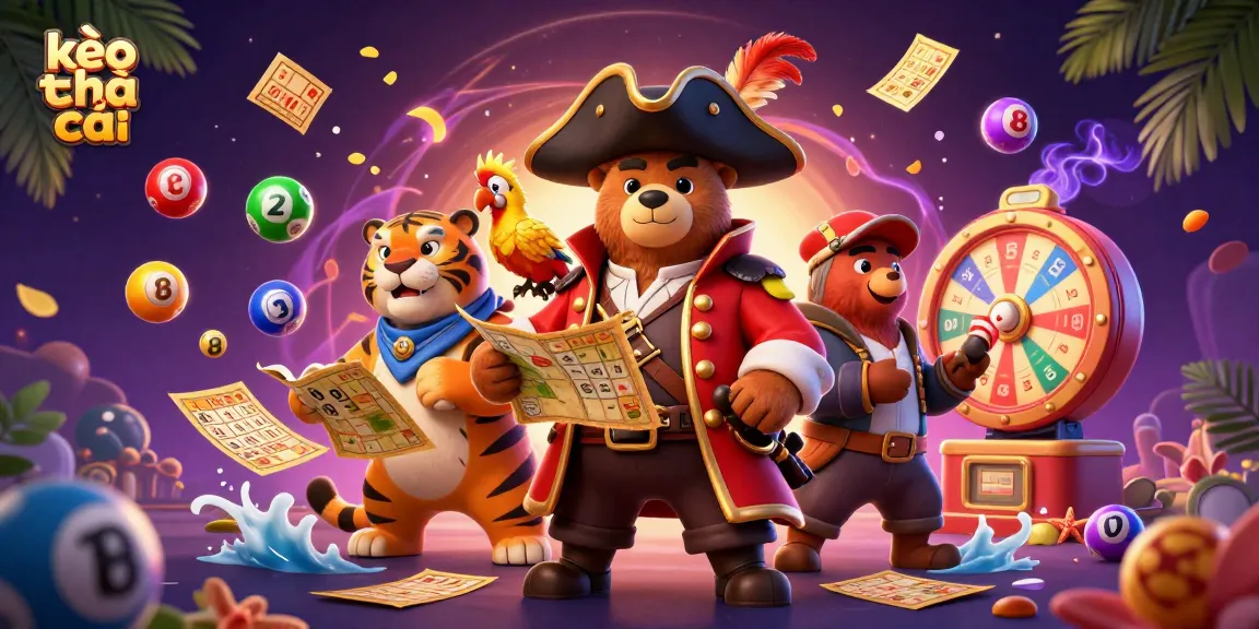 Engage with kèo nhà cái in a vivid scene featuring dynamic lottery elements and a pirate theme.