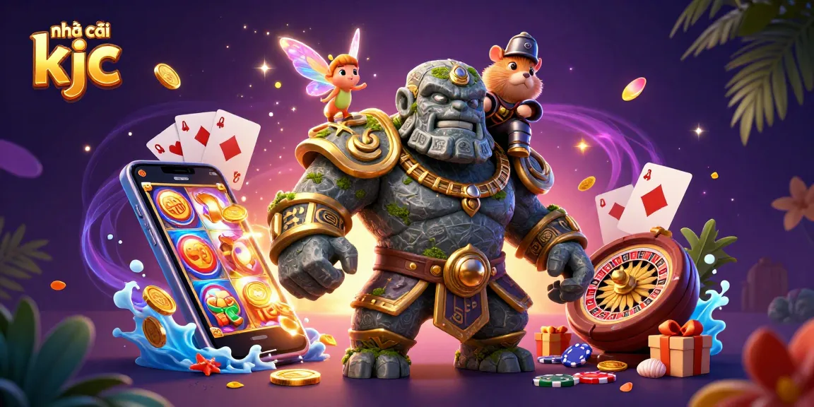 Engage with house edge tactics at nhà cái kjc in this vibrant casino scene filled with slot game excitement.