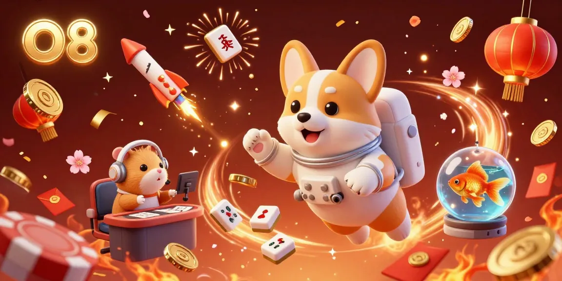 Join the excitement at O8’s space station casino with colorful poker chips and magical fireworks!