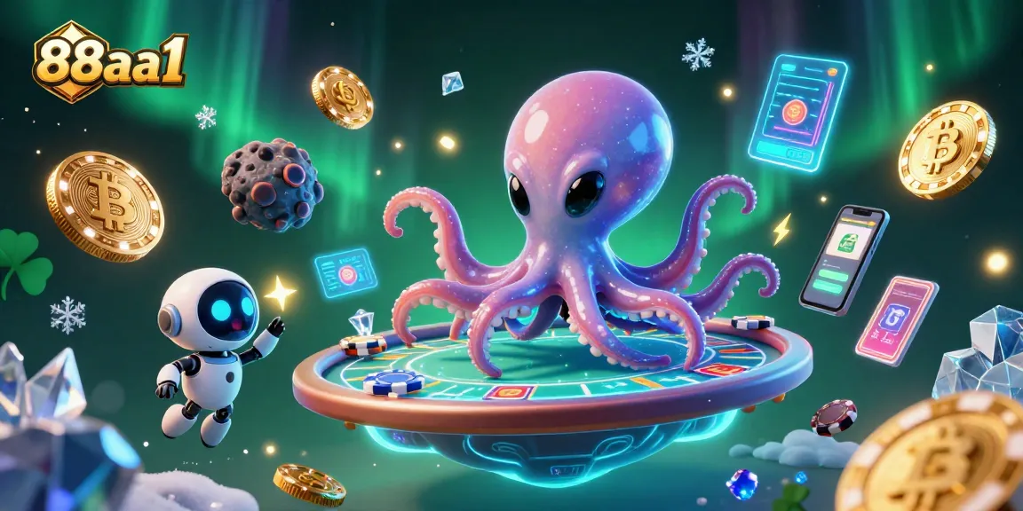 Join the adventure at 88aa1 with an alien octopus gaming at a holographic poker table!