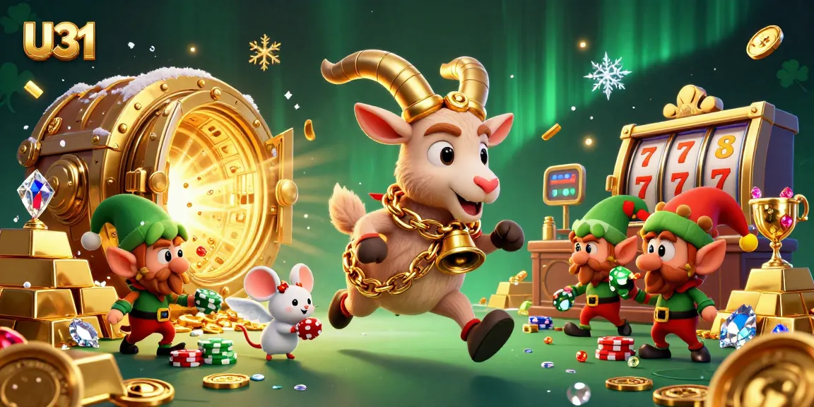 U31 players enjoy a vibrant 3D casino scene featuring festive characters in a holiday-horror setting.