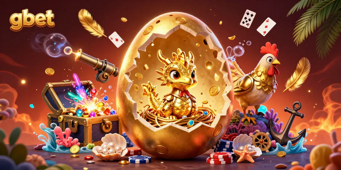 gbet showcases a dazzling baby dragon amidst a nest of poker chips in a vibrant casino-themed underwater world.