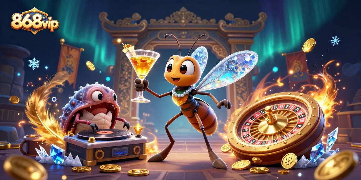 Engage in thrilling gameplay with 868vip's dynamic casino scene showcasing vibrant elements.