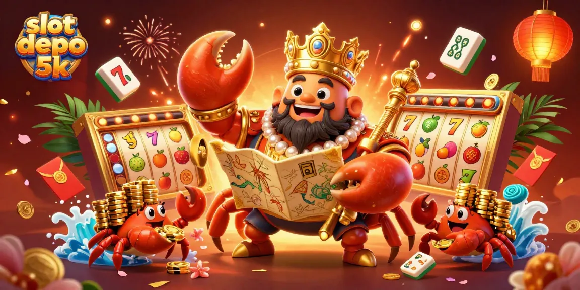 Win big with slot depo 5k in a vibrant 3D casino scene filled with jackpots and fortune!